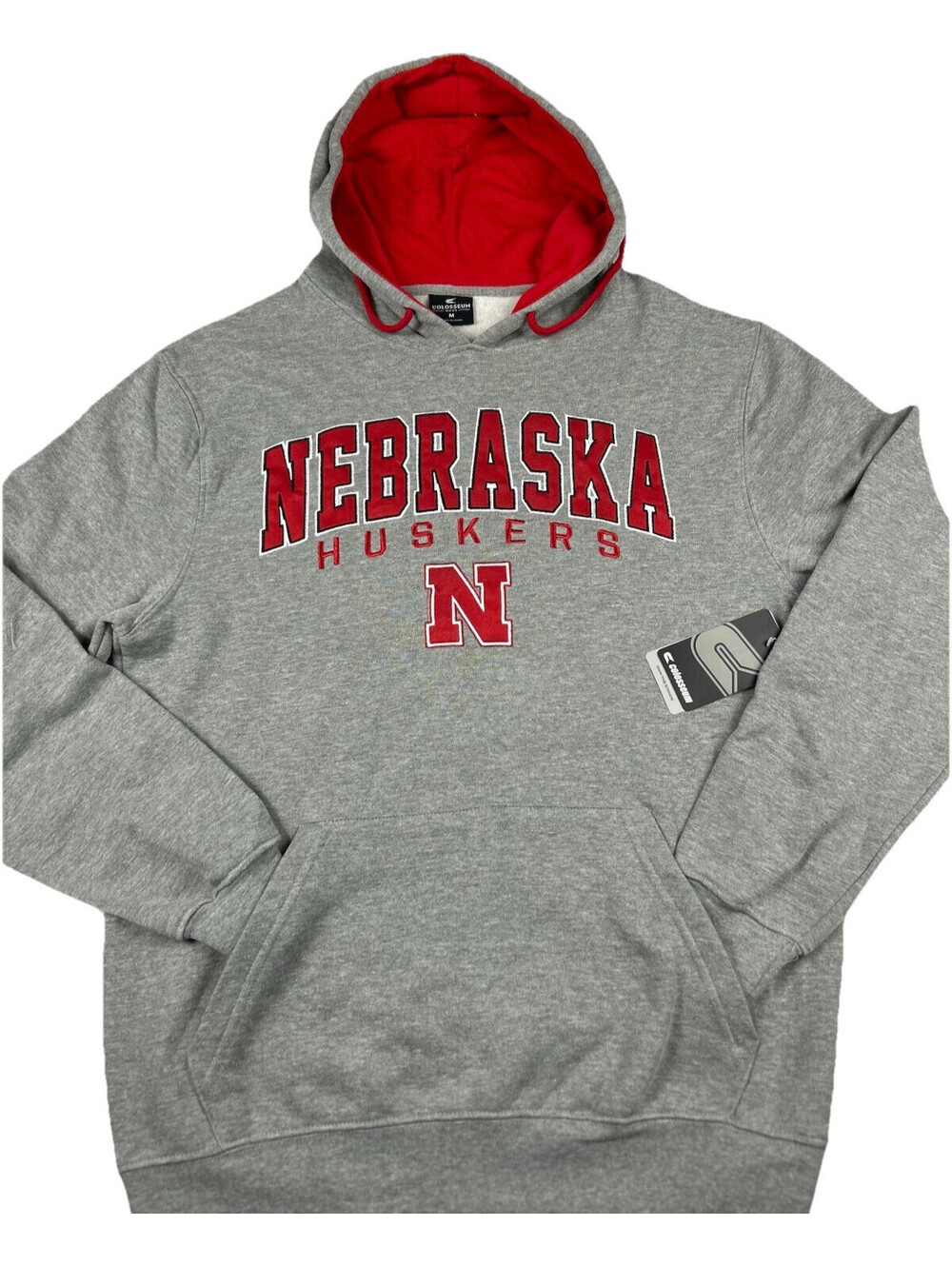 Nebraska Cornhuskers Hoody Men's Medium Gray Long Sleeve Embroidered Colosseum